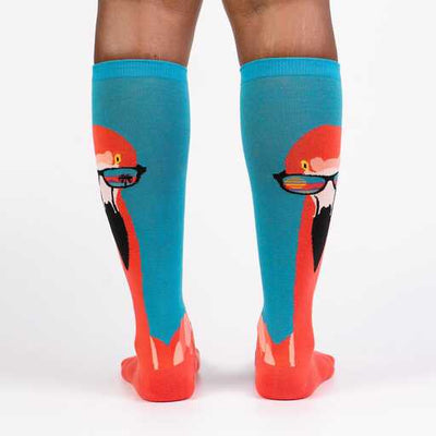 Sock It To Me - "Ready to Flamingle" Flamingo Knee High Socks | Women's - Knock Your Socks Off