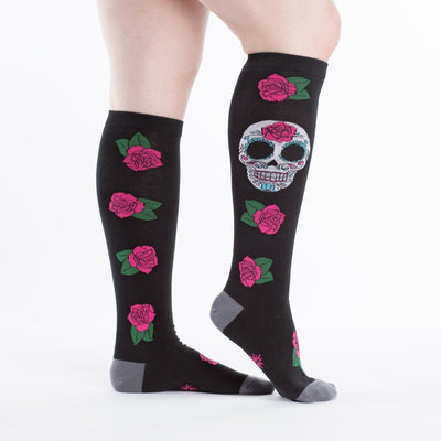 Sock It To Me - Sugar Skull Knee High Socks | Women's - Knock Your Socks Off