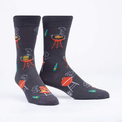 Sock It To Me - "The Steaks Are High" Grilling Crew Socks | Men's - Knock Your Socks Off