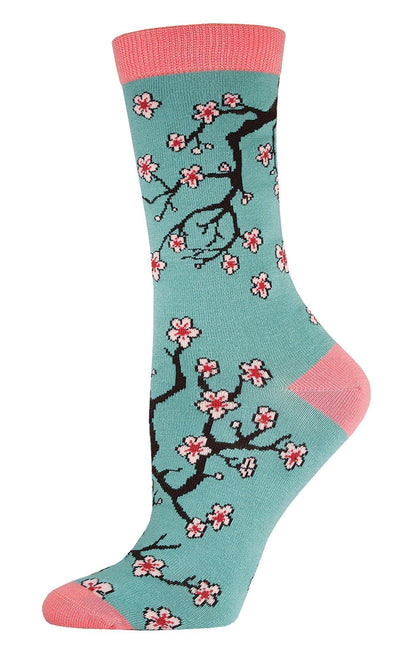 Socksmith - Bamboo Cherry Blossoms Crew Socks | Women's - Knock Your Socks Off