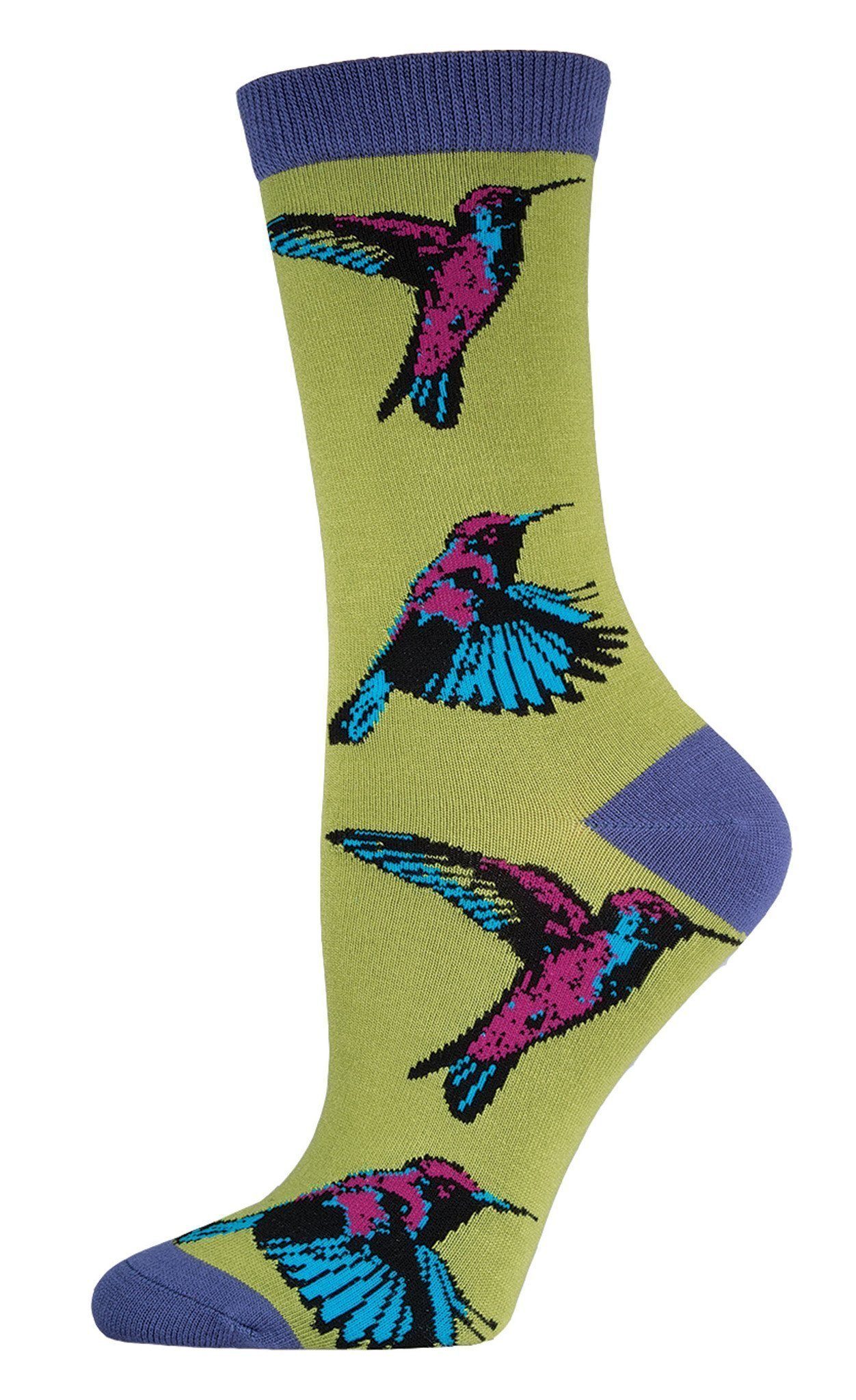 Socksmith - Bamboo Hummingbirds Crew Socks | Women's - Knock Your Socks Off