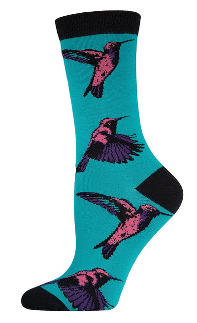 Socksmith - Bamboo Hummingbirds Crew Socks | Women's - Knock Your Socks Off