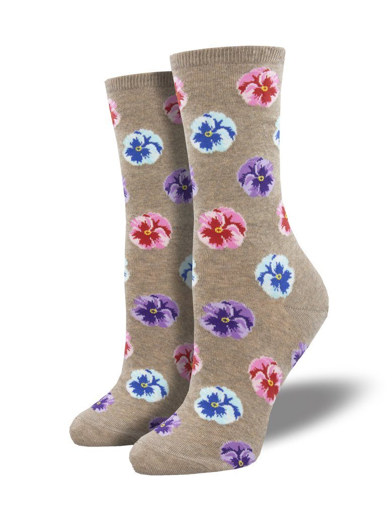 Socksmith - Blooming Pansies Crew Socks | Women's - Knock Your Socks Off
