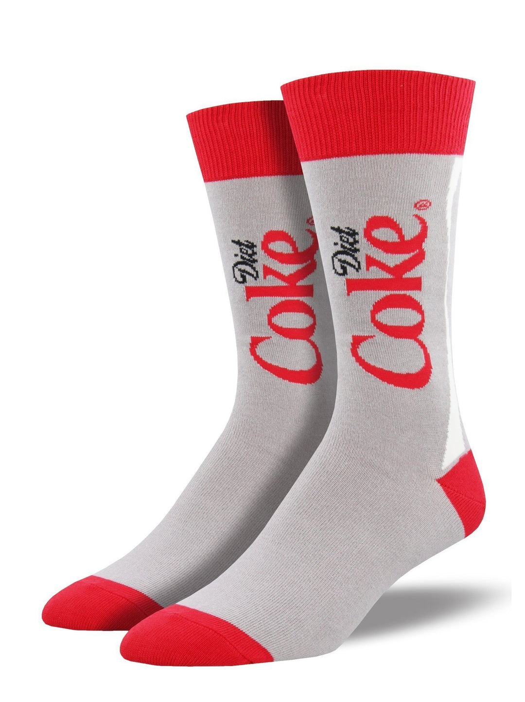 Men's crew sock with a Diet Coke soda theme design
