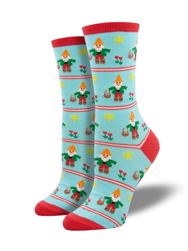 Socksmith - Garden Gnomes Crew Socks | Women's - Knock Your Socks Off