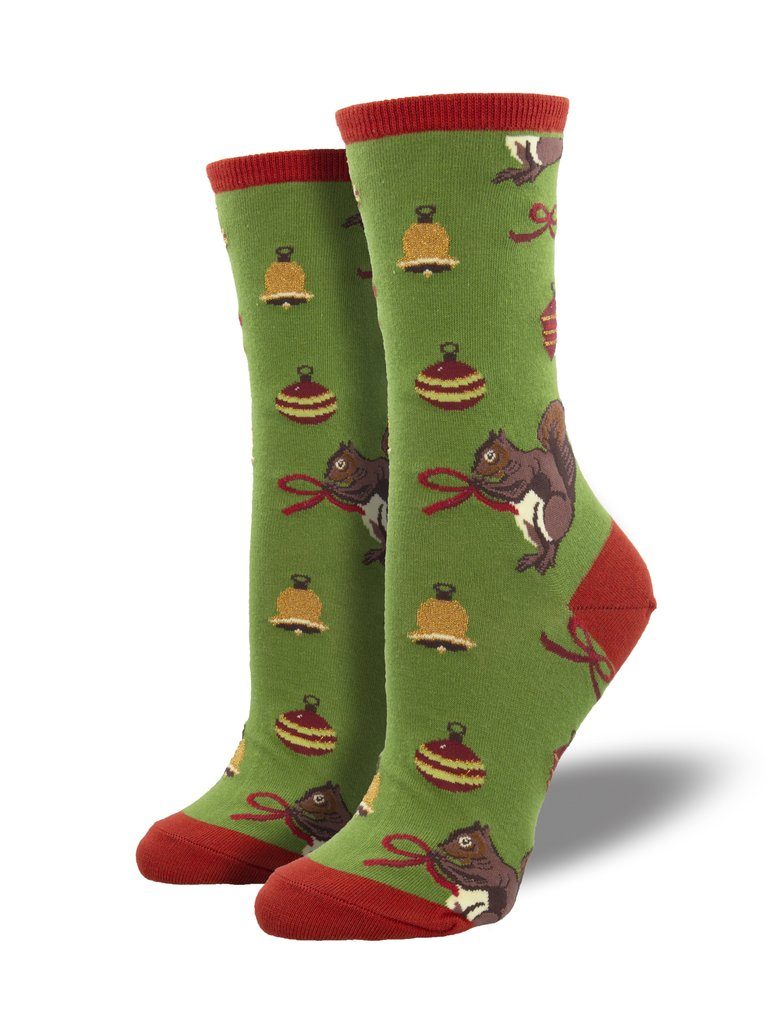 Socksmith - Have A Squirrelly Christmas Crew Socks | Women's - Knock Your Socks Off