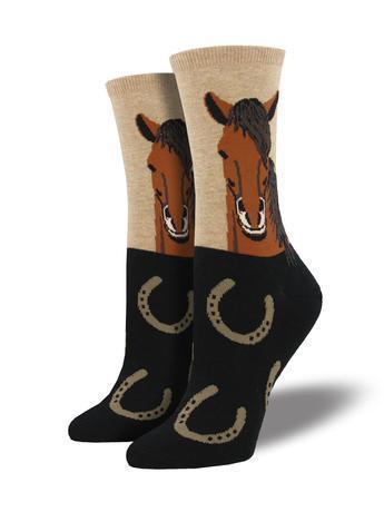 Socksmith - Horse Portrait Crew Socks | Women's - Knock Your Socks Off