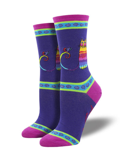 Socksmith - Laurel Burch: Rainbow Cat Crew Socks | Women's - Knock Your Socks Off