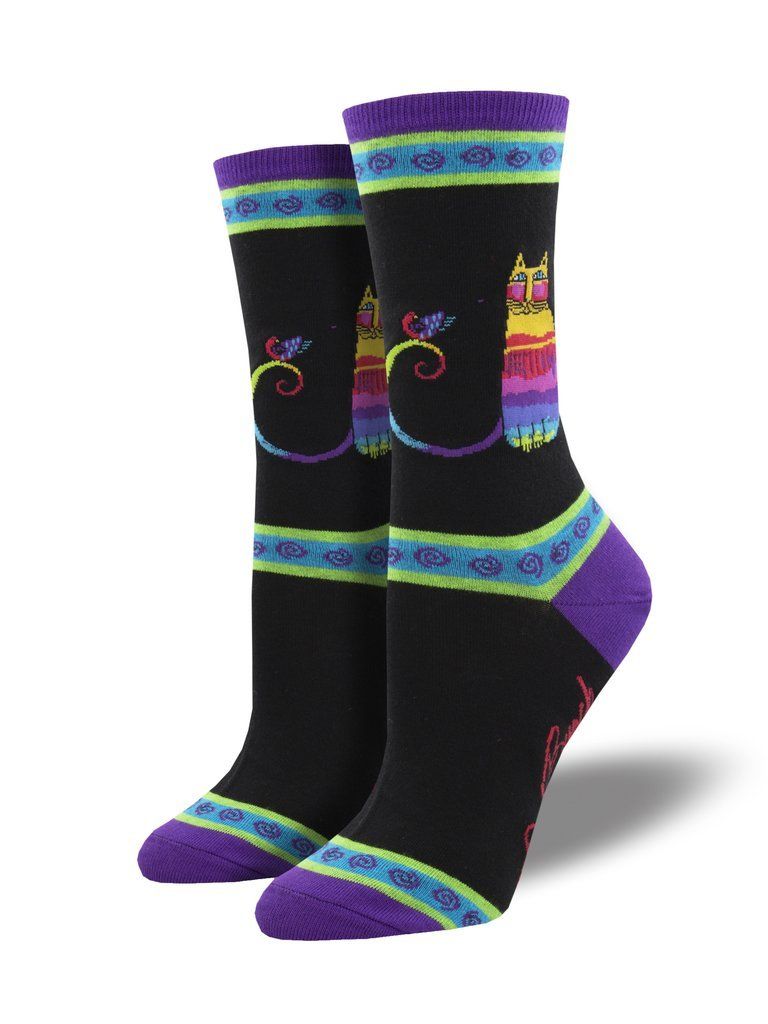 Socksmith - Laurel Burch: Rainbow Cat Crew Socks | Women's - Knock Your Socks Off