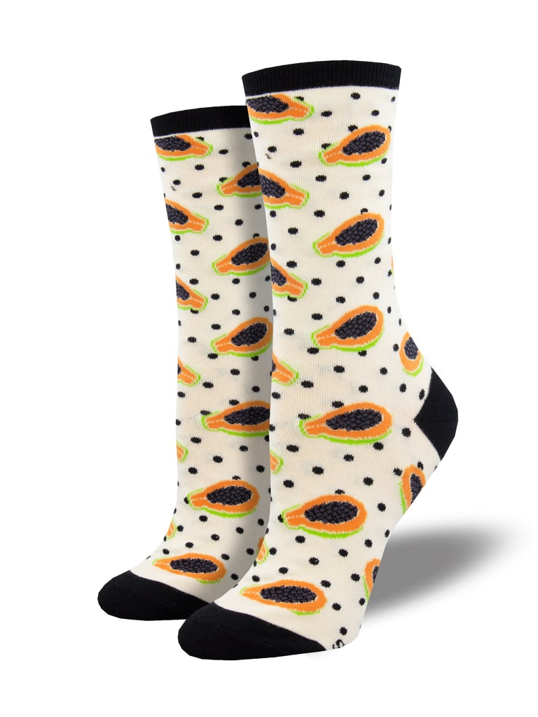 Socksmith - Papaya Pin Dot Crew Socks | Women's - Knock Your Socks Off