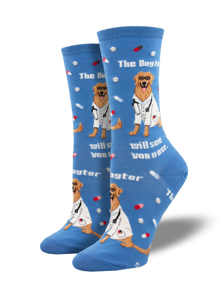 Socksmith - "The Dogtor is In" Crew Socks | Women's - Knock Your Socks Off