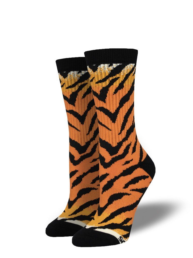 Socksmith - Tiger Stripes Athletic Crew Socks | Women's - Knock Your Socks Off