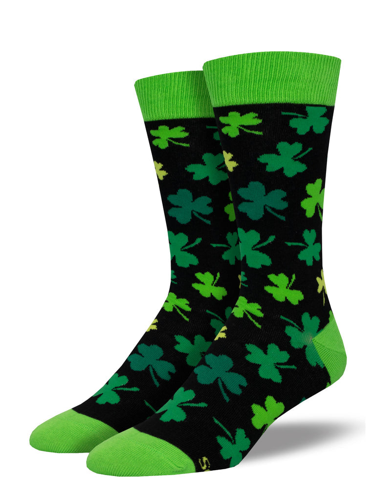 Socksmith - "Try Your Luck" Irish Shamrock Crew Socks | Men's - Knock Your Socks Off