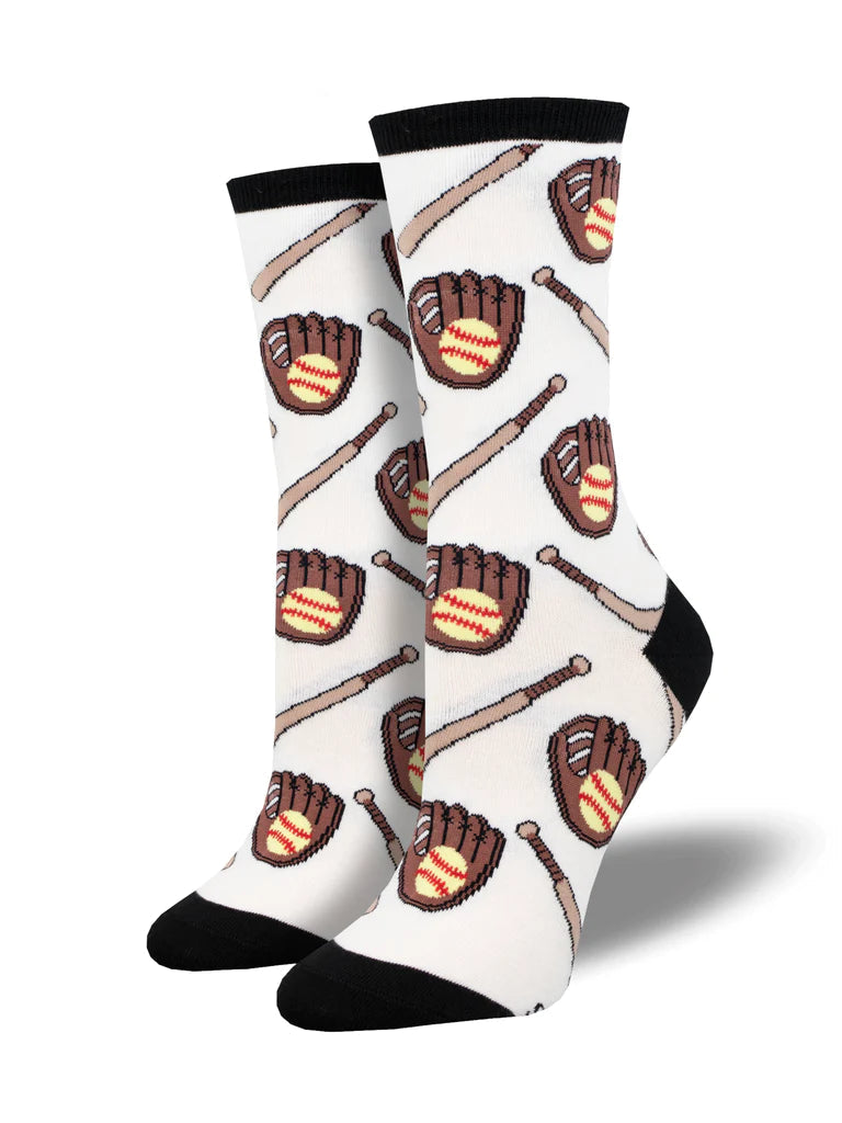 Softball League Crew Socks | Women's - Knock Your Socks Off