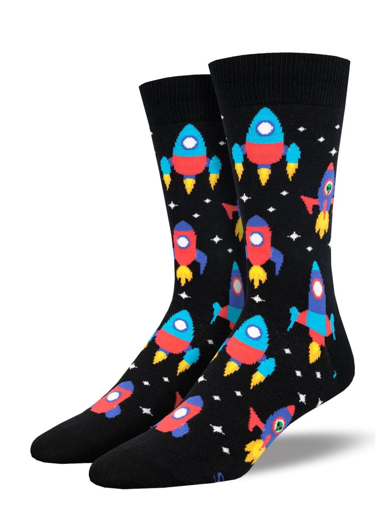 "Spacing Out" Crew Socks | Men's - Knock Your Socks Off