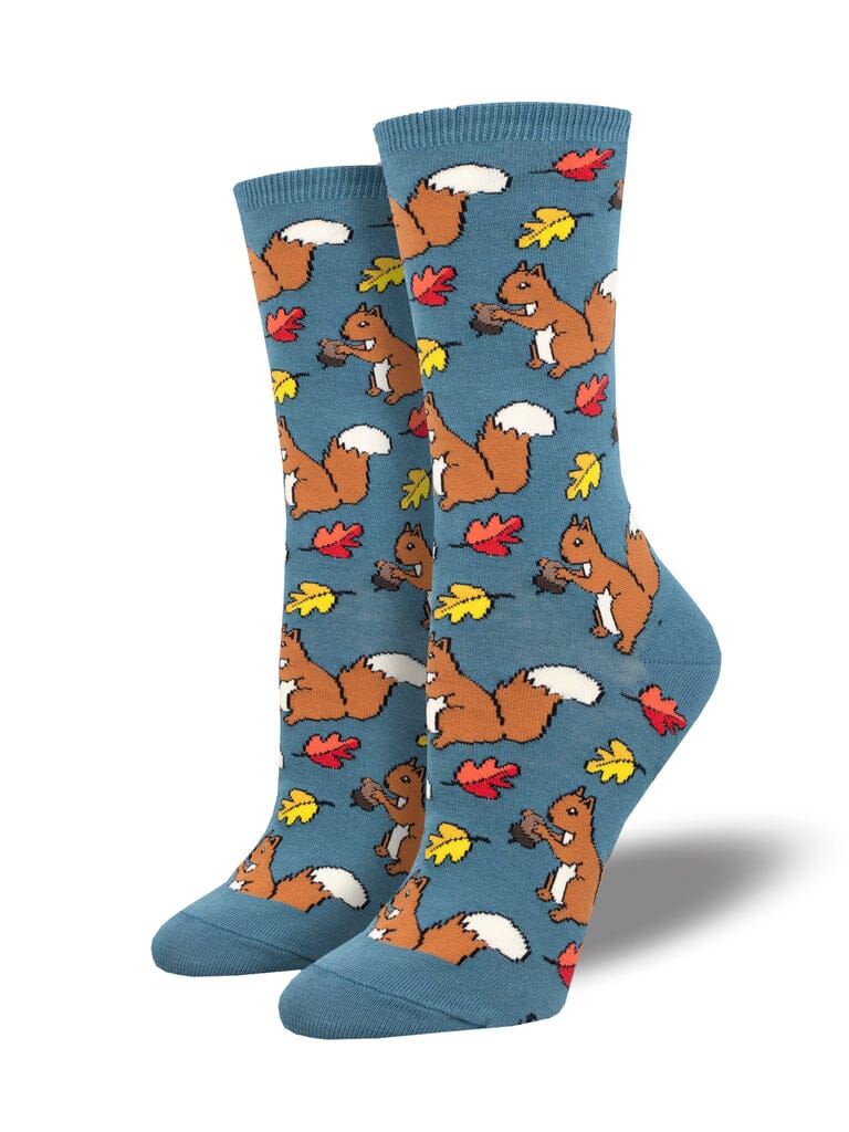 "Squirrel Them Away" Crew Socks | Women's - Knock Your Socks Off