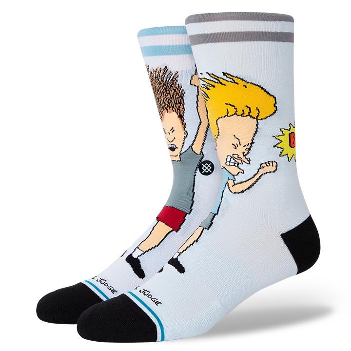 Stance - Beavis and Butt-Head "Settle Down" Crew Socks | Men's - Knock Your Socks Off