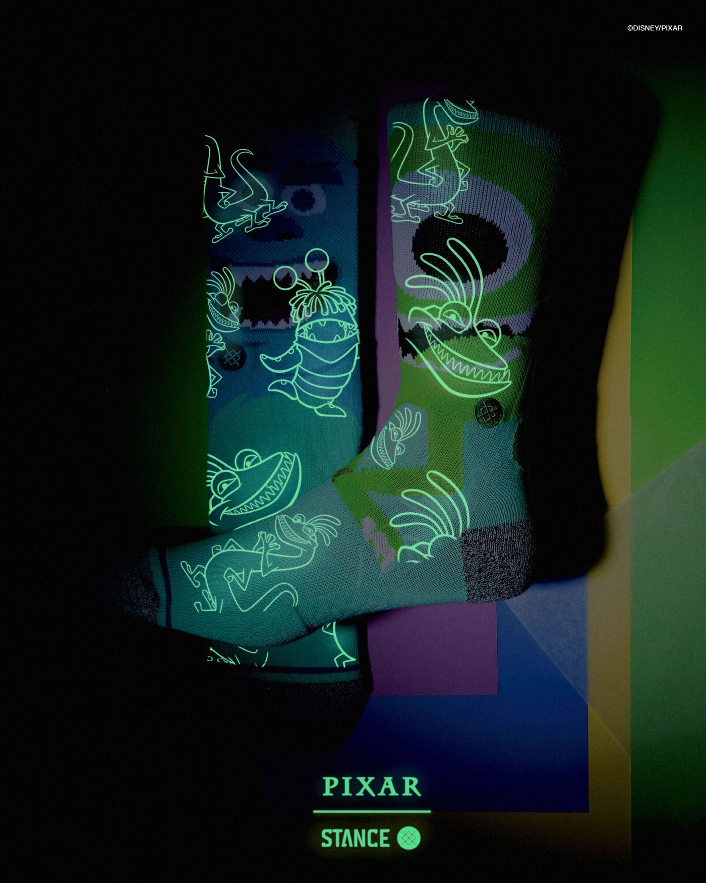 Stance - Disney's Monsters Inc. "Monstropolis" Crew Socks | Men's - Knock Your Socks Off