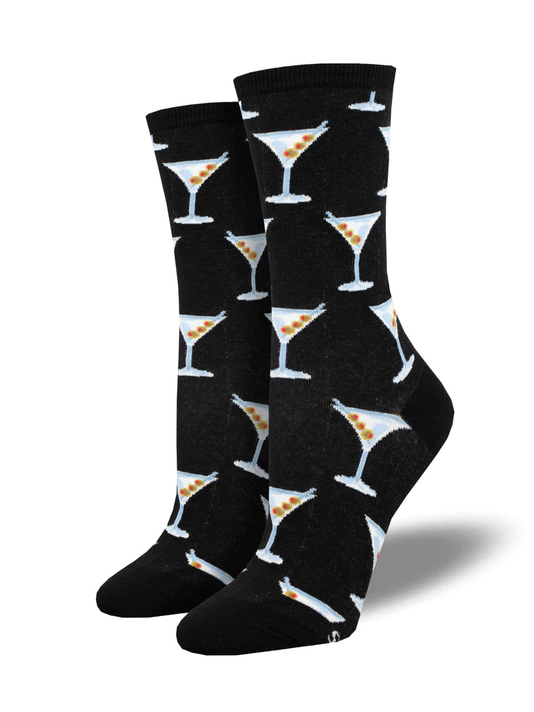 Stirred Martini Crew Socks | Women's - Knock Your Socks Off