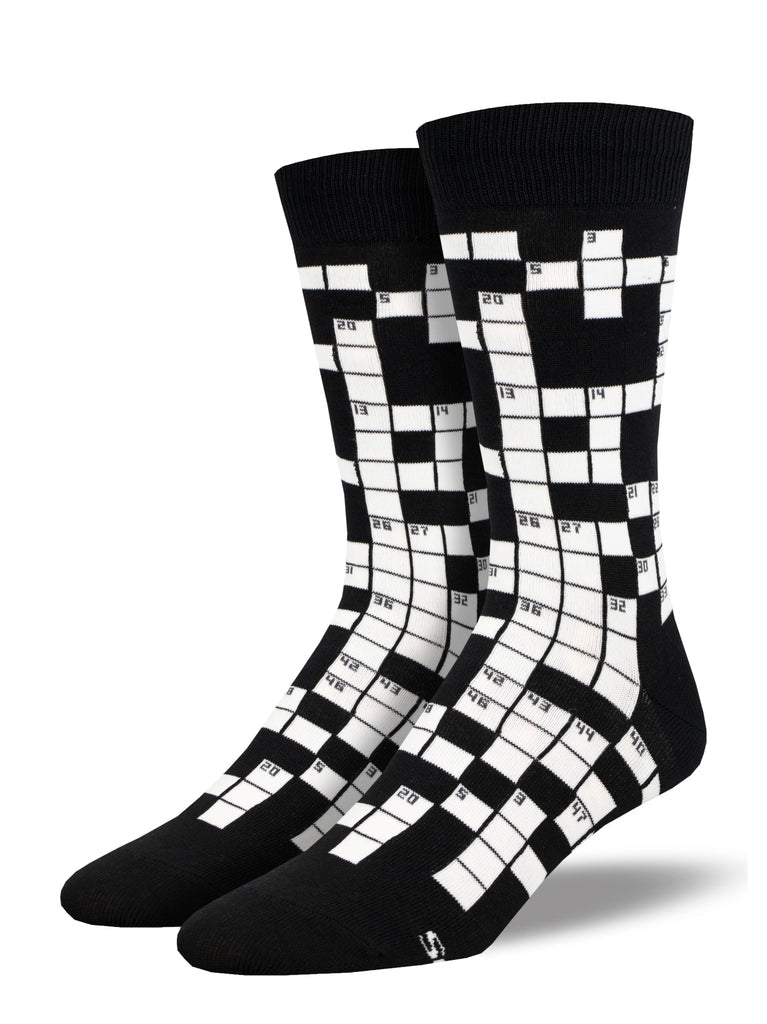 Sunday Crossword Crew Socks | Men's - Knock Your Socks Off