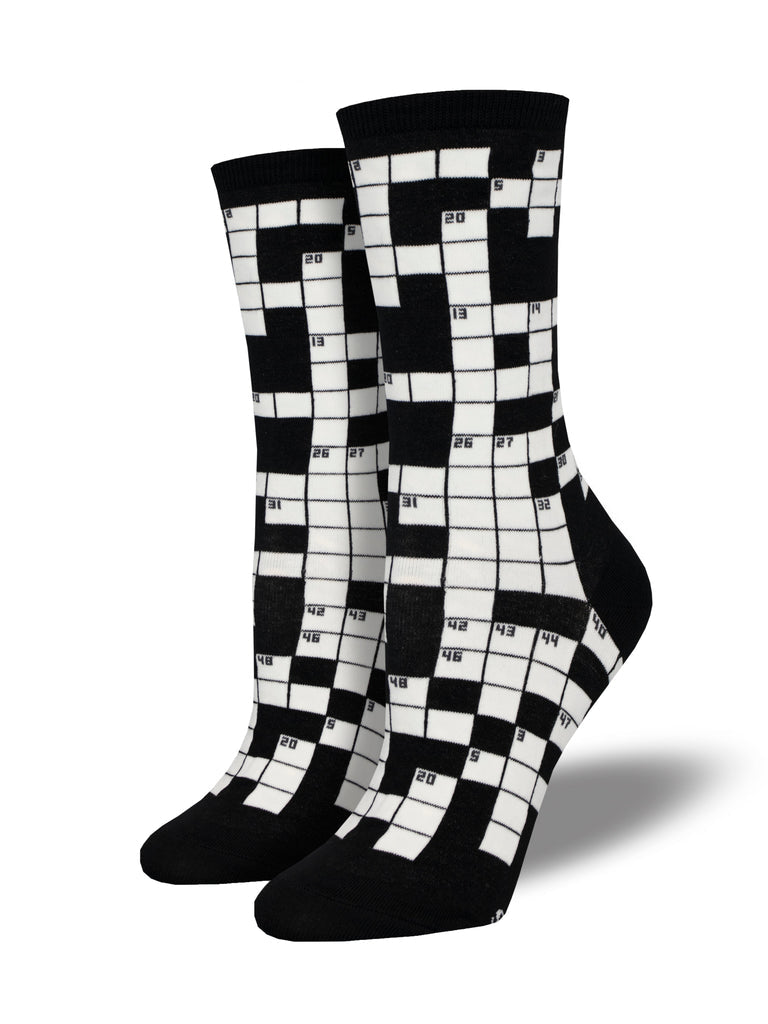Sunday Crossword Crew Socks | Women's - Knock Your Socks Off