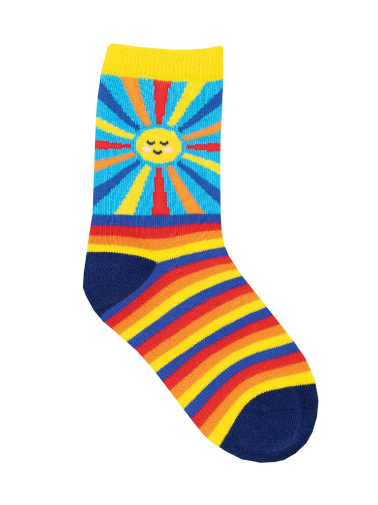 Sunny Stripe Crew Socks | Kids' - Knock Your Socks Off