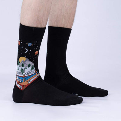 Take a Look, It's in a Book Crew Socks | Men's - Knock Your Socks Off