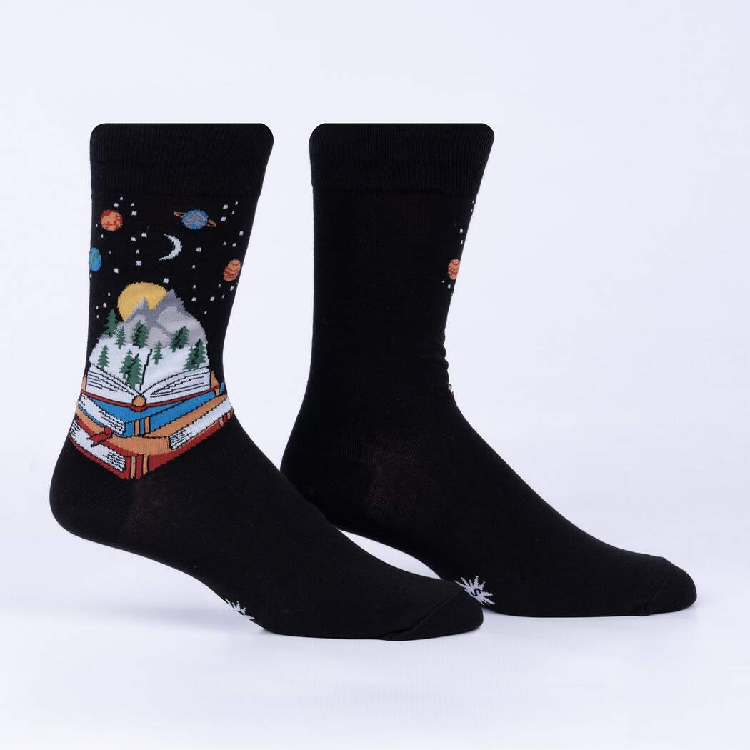 Take a Look, It's in a Book Crew Socks | Men's - Knock Your Socks Off