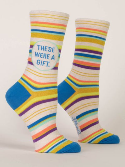"These Were A Gift" Crew Socks | Women's - Knock Your Socks Off
