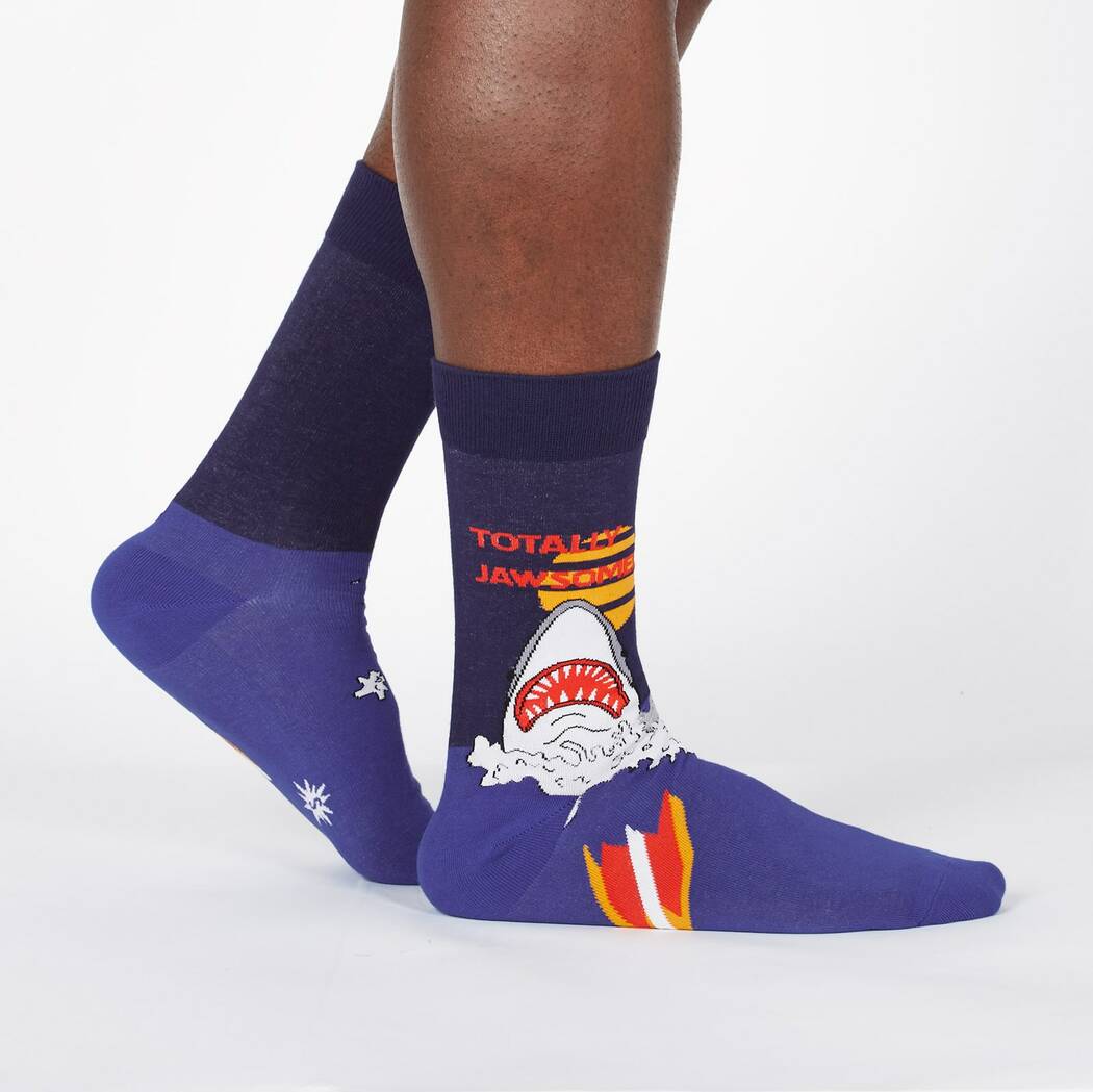 Totally Jawsome! Men's Crew Socks | Men's - Knock Your Socks Off