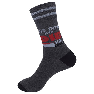True Crime Is To Die For Crew Socks | Unisex - Knock Your Socks Off