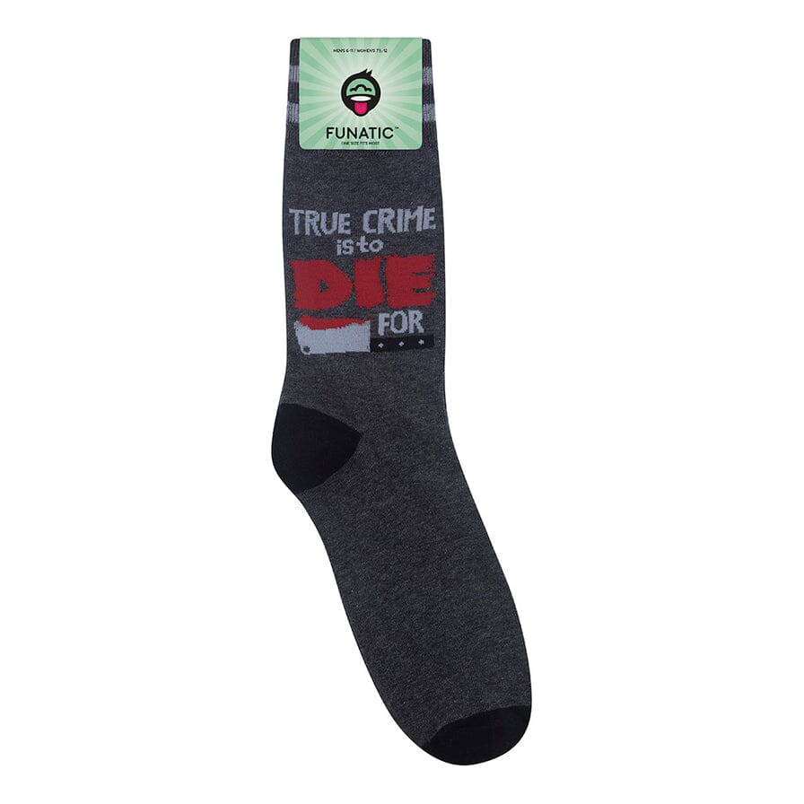 True Crime Is To Die For Crew Socks | Unisex - Knock Your Socks Off