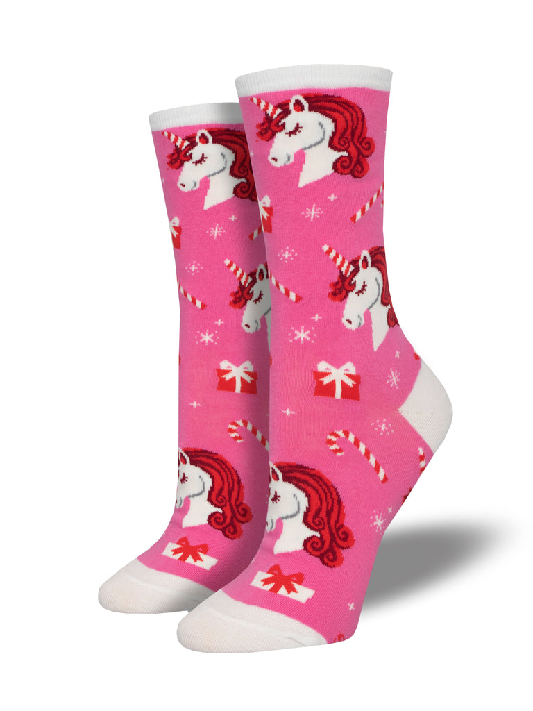 Unicorn Christmas Crew Socks | Women's - Knock Your Socks Off