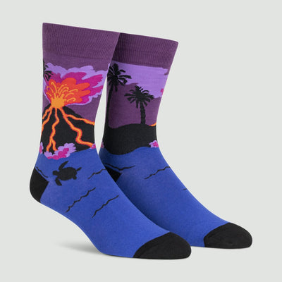 Volcanoes Crew Socks | Men's - Knock Your Socks Off