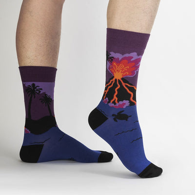 Volcanoes Crew Socks | Men's - Knock Your Socks Off