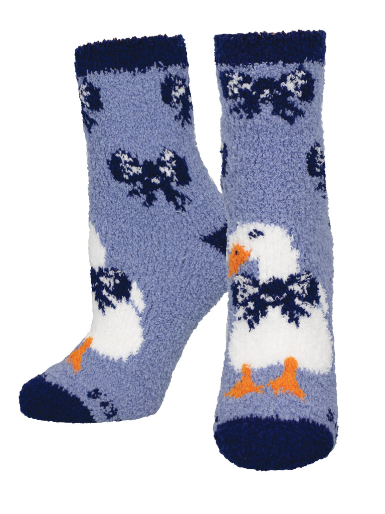 Warm & Cozy Duck - Blue Crew Socks | Women's - Knock Your Socks Off