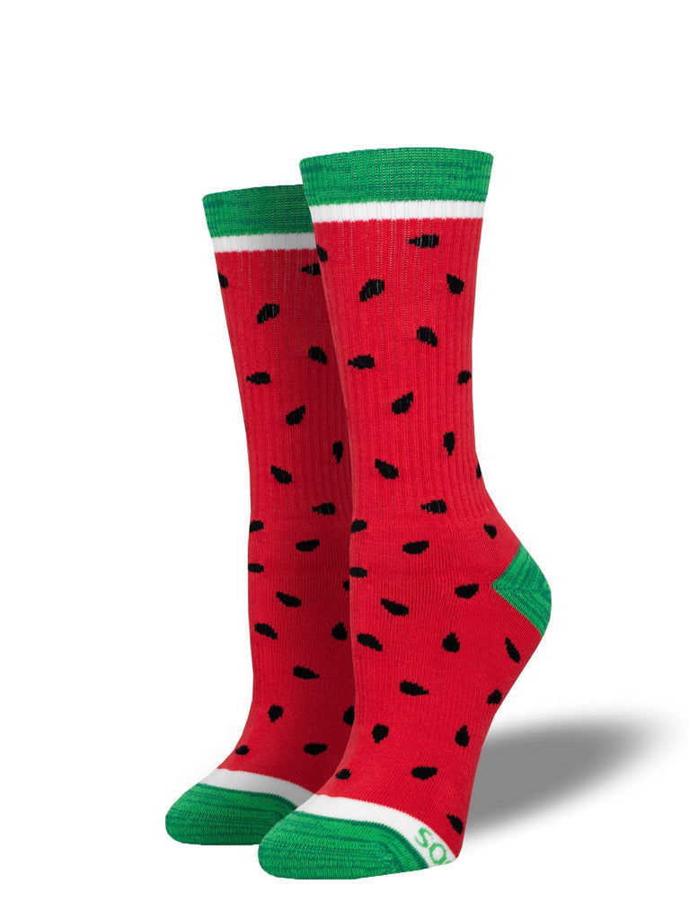 Watermelon Summer Active Crew Socks | Men's - Knock Your Socks Off