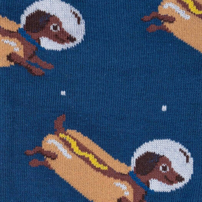 Weiner Dogs, In Space! Crew Socks | Men's - Knock Your Socks Off