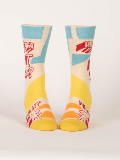 "What'd I Do?" Crew Socks | Men's - Knock Your Socks Off