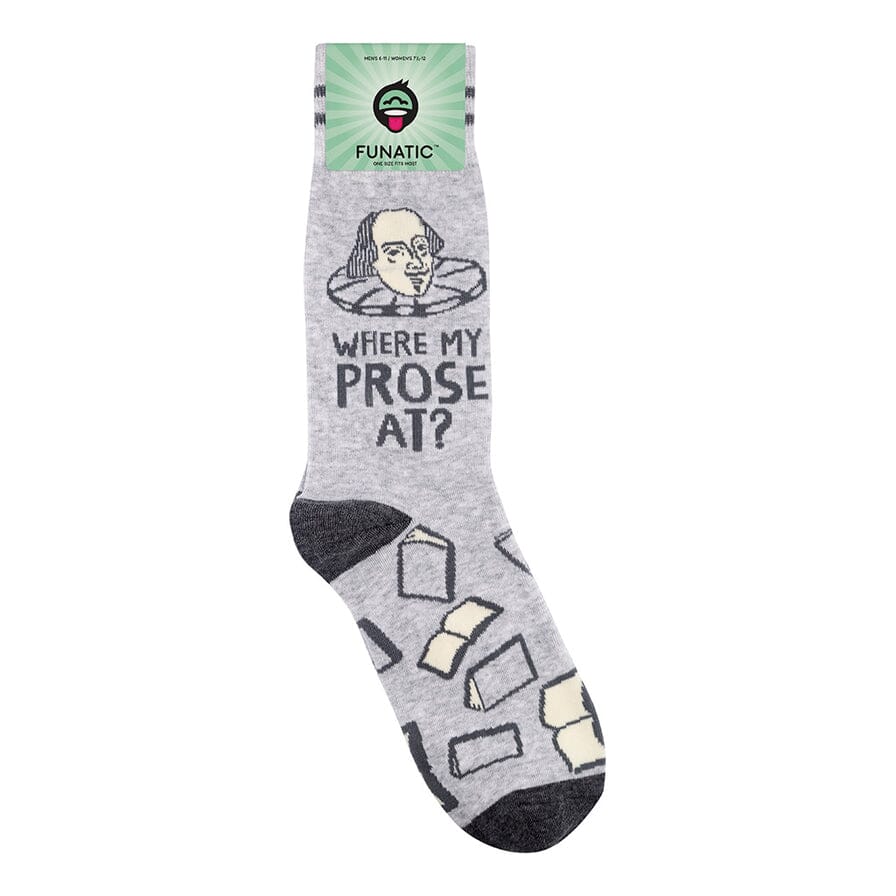 Where My Prose At? Crew Socks | Unisex - Knock Your Socks Off