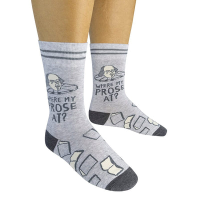 Where My Prose At? Crew Socks | Unisex - Knock Your Socks Off