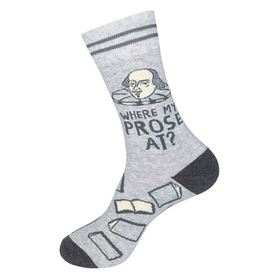 Where My Prose At? Crew Socks | Unisex - Knock Your Socks Off