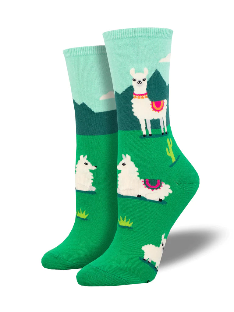 Yo Llama Crew Socks | Women's - Knock Your Socks Off